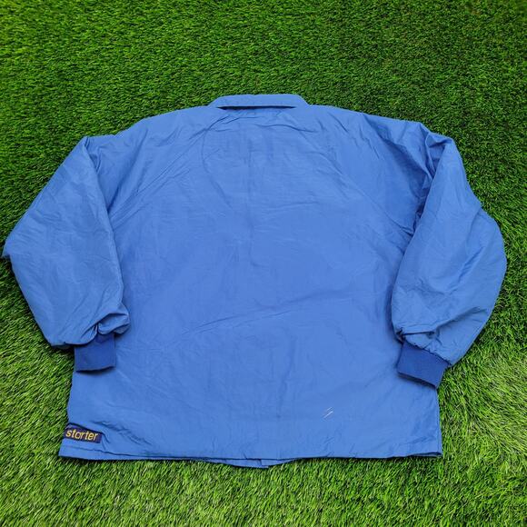 Vintage 80s Starter Coach Jacket Large 24x27 Blue - Picture 2 of 15